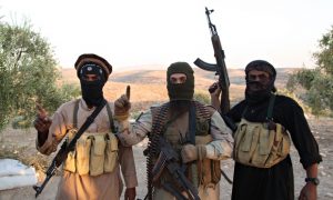 Isis members in Aleppo, Syria