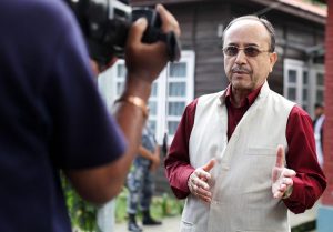 Senior leader of Nepali Congress Purna Bahadur Khadka briefs media after a High Level Political Dialogue meeting between Nepali Congress, CPN (UML), UCPN (Maoist) and Madhesi Janadhikar Forum (MJF) - Democratic to resolve issues related to the New Constitution Draft held on Monday at Singha Durbar, Kathmandu. Photo: Kumar Shrestha, RSS