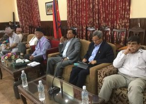 CPN-UML Chairman KP Sharma Oli addresses the Central Committee meeting of the party, in Kathmandu, on Saturday, April 9, 2016. Courtesy: Yogesh Bhattarai