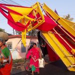 मोदीको स्वागतका लागि बनाइएको पण्डाल र स्वागत द्वार उडायो