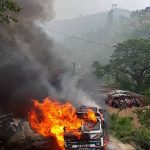 जुगेखोलामा बुलेराे र ट्रक ठोक्किदा अागलागी