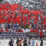 एमसीसीविरुद्ध काठमाडौमा विप्लव समूहको बिरोध प्रदर्शन